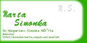 marta simonka business card